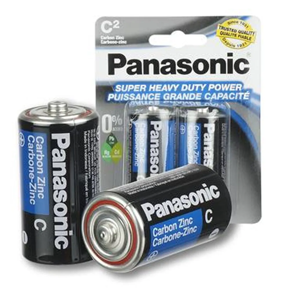 16 X Panasonic C Batteries Super Heavy Duty Carbon Zinc Battery 1.5V Home Office