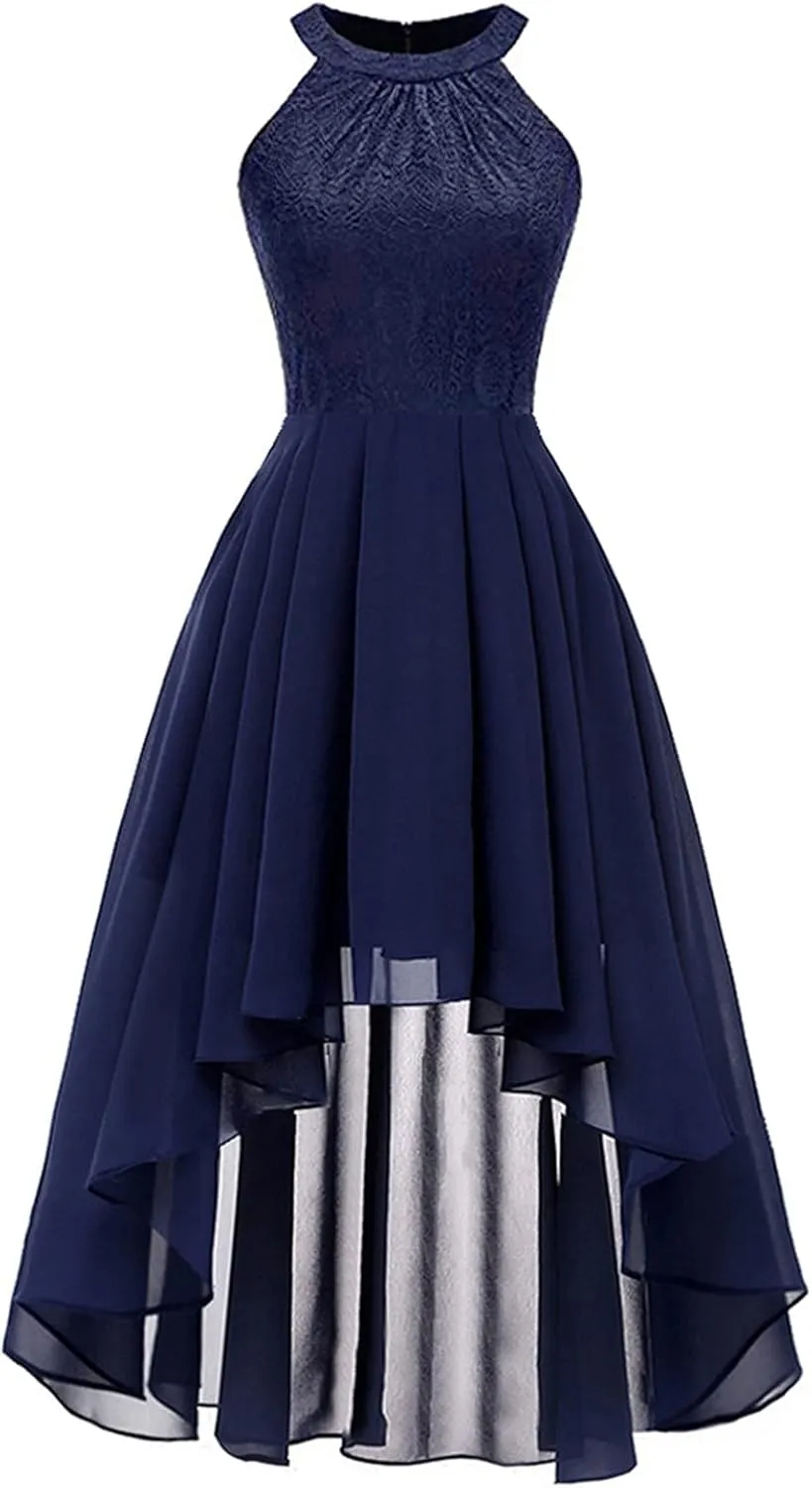 2023 Womens Summer Plus Size Dresses Sleeveless Choker Neck Solid Color Midi Length Sexy Tunic Cocktail Party Dress