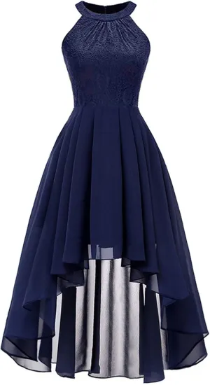 2023 Womens Summer Plus Size Dresses Sleeveless Choker Neck Solid Color Midi Length Sexy Tunic Cocktail Party Dress