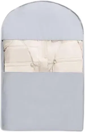 2025 New Garment Bag, Garment Bags for Hanging Clothes Travel, Space Saving Hanging Garment Bag with Self Compression Zipper, Dust Cover Clothes Bags for Down Coat (White, Small-35.43X22.83X5.91in)