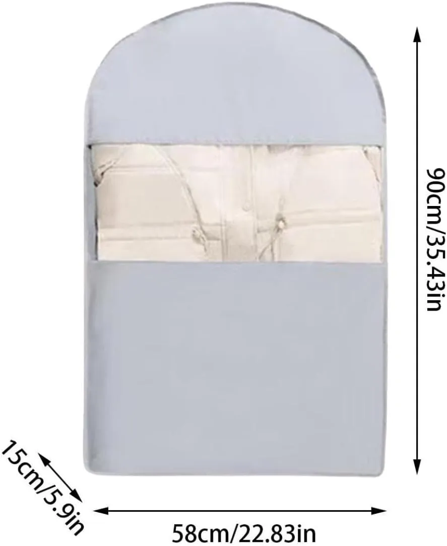 2025 New Garment Bag, Garment Bags for Hanging Clothes Travel, Space Saving Hanging Garment Bag with Self Compression Zipper, Dust Cover Clothes Bags for Down Coat (White, Small-35.43X22.83X5.91in)