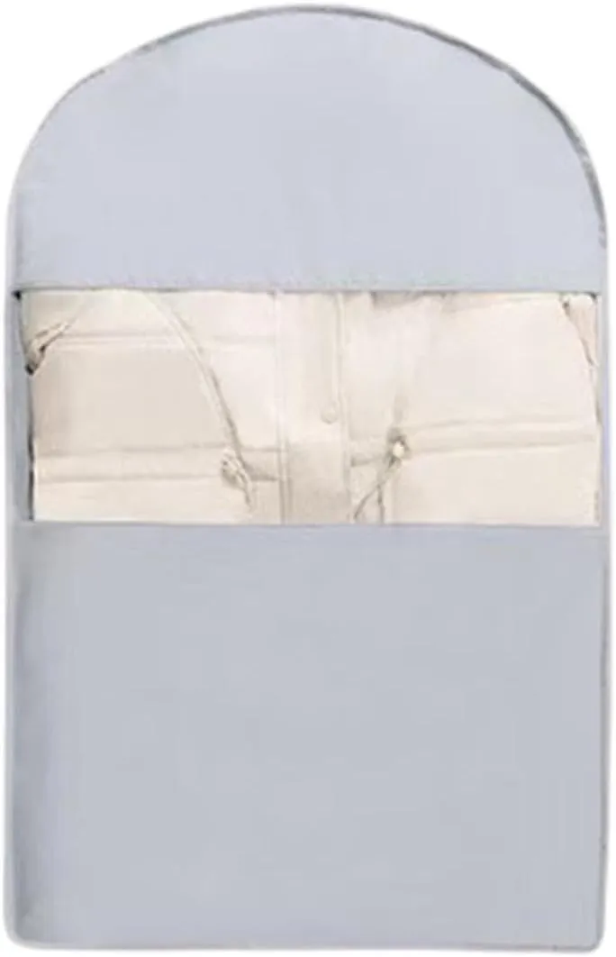 2025 New Garment Bag, Garment Bags for Hanging Clothes Travel, Space Saving Hanging Garment Bag with Self Compression Zipper, Dust Cover Clothes Bags for Down Coat (White, Small-35.43X22.83X5.91in)
