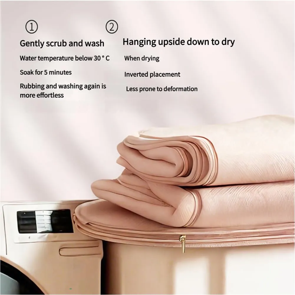 2025 New Space Saving Hanging Garment Bag with Self Compression Zipper, Upgrade Dust Cover Clothes Bags for Down Coat, Closet Organizers Heavy Duty Garment Bag Winter Coat Storage (Beige, L)