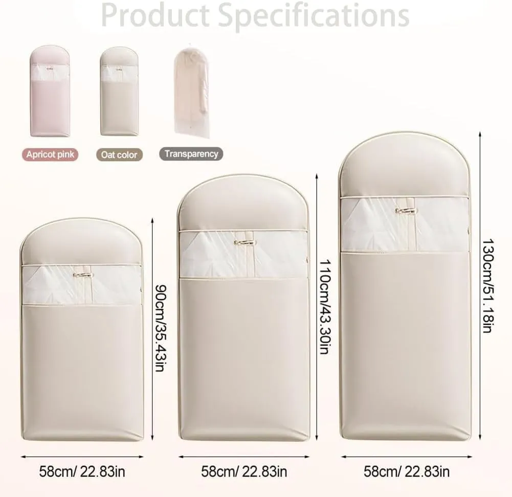 2025 New Space Saving Hanging Garment Bag with Self Compression Zipper, Upgrade Dust Cover Clothes Bags for Down Coat, Closet Organizers Heavy Duty Garment Bag Winter Coat Storage (Beige, L)