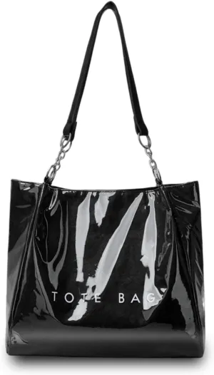 2025 Upgraded PVC Tote Bag, Women's Letters Print Tote Bag, Clear Plastic Tote ShoulderBag