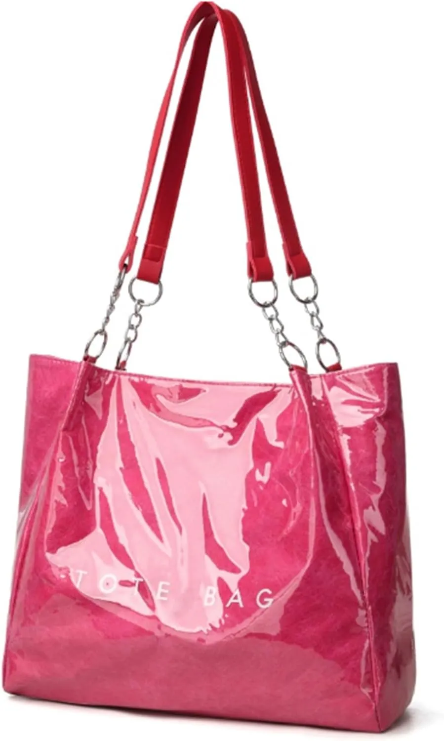 2025 Upgraded PVC Tote Bag, Women's Letters Print Tote Bag, Clear Plastic Tote ShoulderBag