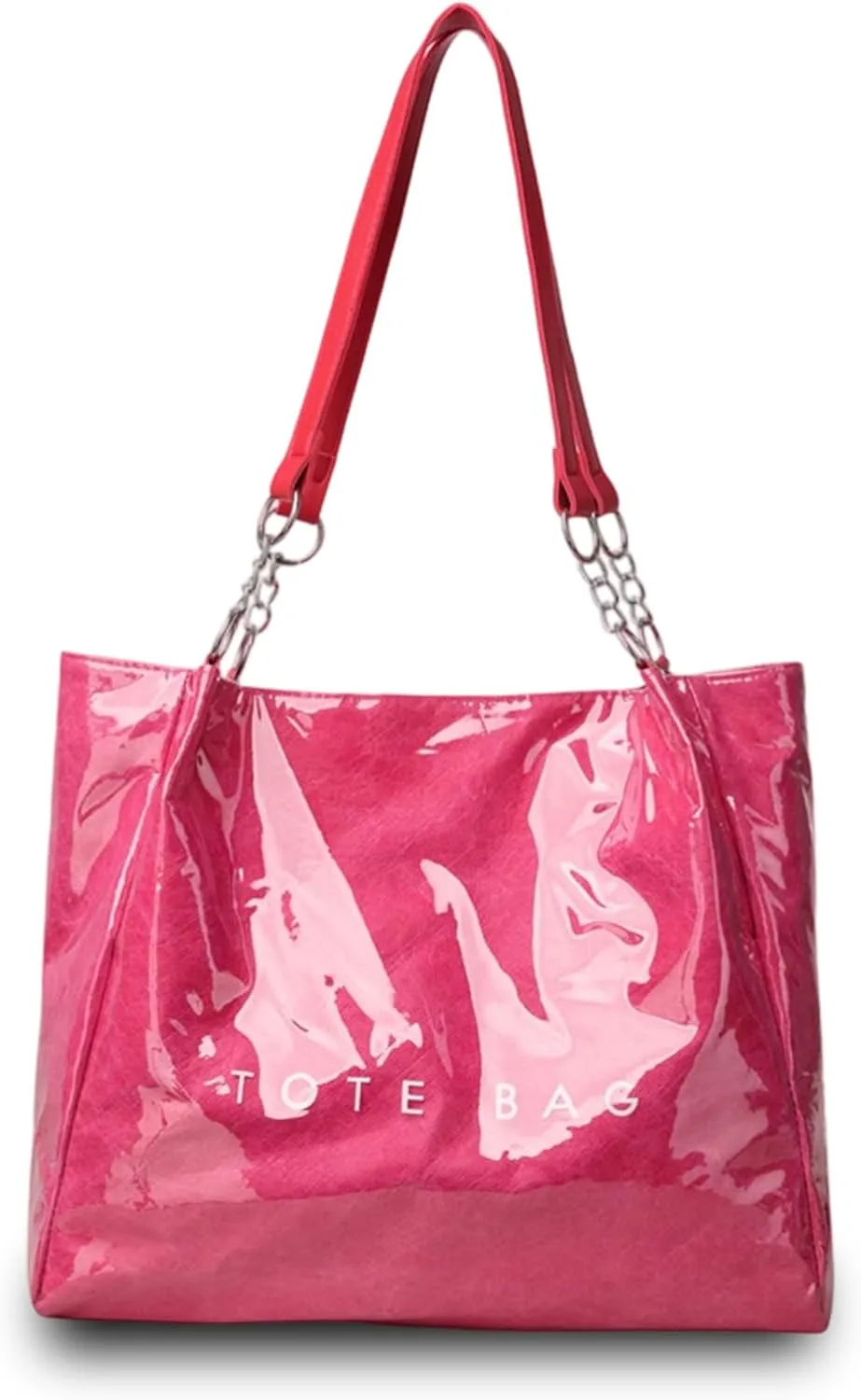 2025 Upgraded PVC Tote Bag, Women's Letters Print Tote Bag, Clear Plastic Tote ShoulderBag