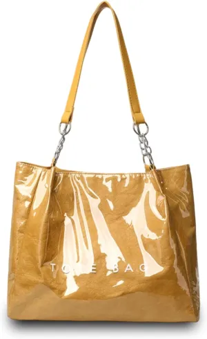 2025 Upgraded PVC Tote Bag, Women's Letters Print Tote Bag, Clear Plastic Tote ShoulderBag