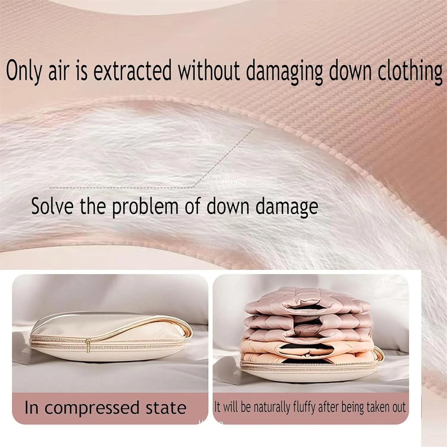 2PCS Space Saving Hanging Garment Bag with Self Compression Zipper,Space Saver Closet Organizers,2025 New Space Saving Hanging Protector (Pink, M)