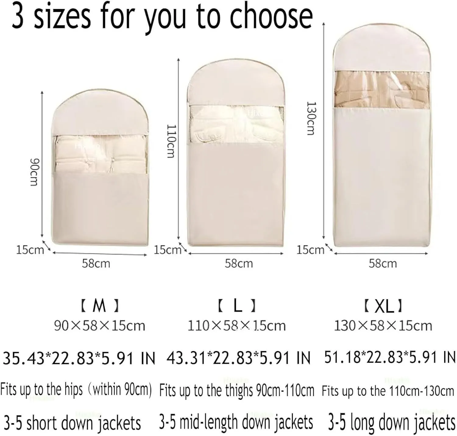 2PCS Space Saving Hanging Garment Bag with Self Compression Zipper,Space Saver Closet Organizers,2025 New Space Saving Hanging Protector (Pink, M)