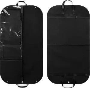 43-Inch 300D Oxford Garment Bag for Travel, Hanging Clothes Suit Bags for Men and Women, Waterproof Large Black suit cover with Handles and Zipper garment cover with pockets