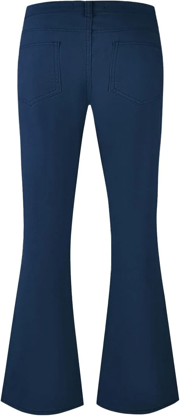 70SFUSION Men's Relaxed Fit Vintage Jeans, Classic 70s Style Bell Bottom Denim Pants