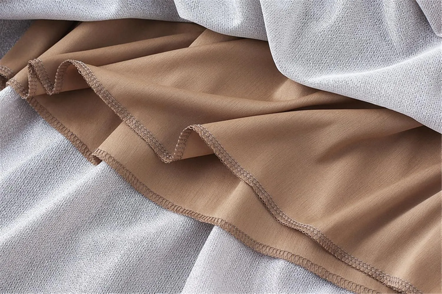A Line Swing Midi Skirt for Women, Gradient Color Ruffles Pleated Tulle Skirts
