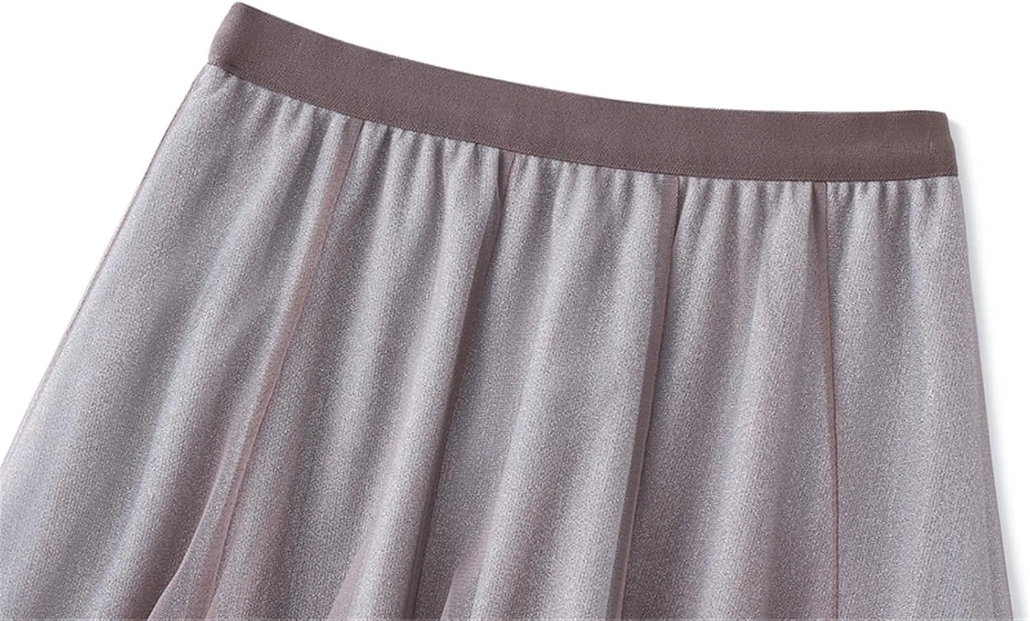 A Line Swing Midi Skirt for Women, Gradient Color Ruffles Pleated Tulle Skirts