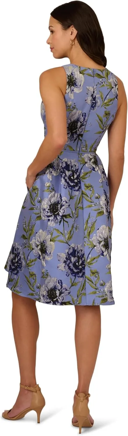 Adrianna Papell Women's Beaded Jacquard Short Dress