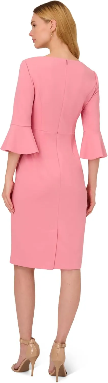 Adrianna Papell Women's Bell Sleeve Tie Front Dress