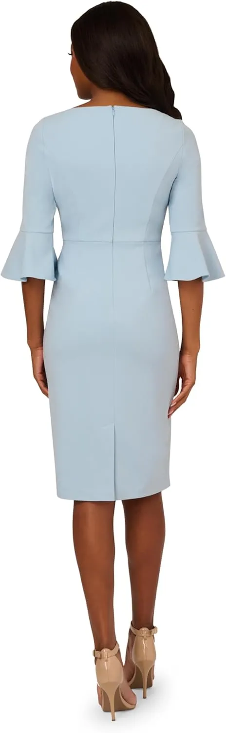 Adrianna Papell Women's Bell Sleeve Tie Front Dress