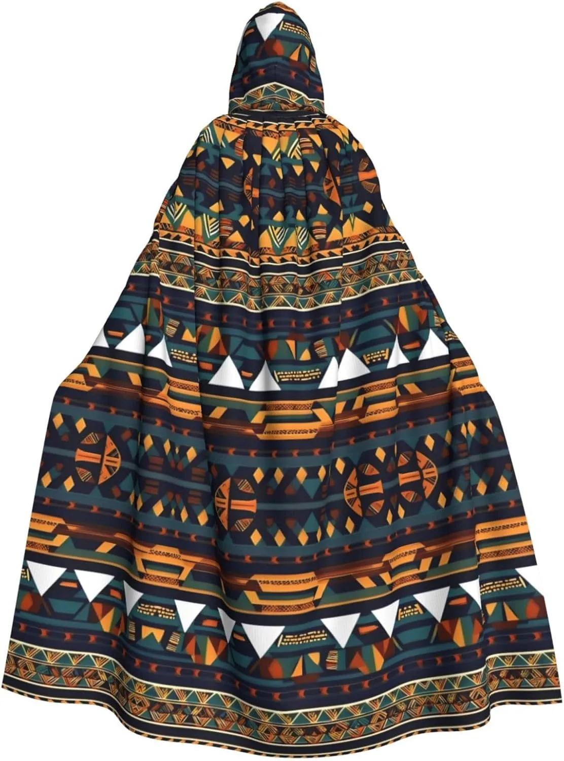 African Ethnic Pattern Print Hooded Cloak Wizard Cape Halloween Witch Costume For Men Women Cosplay Party Capes