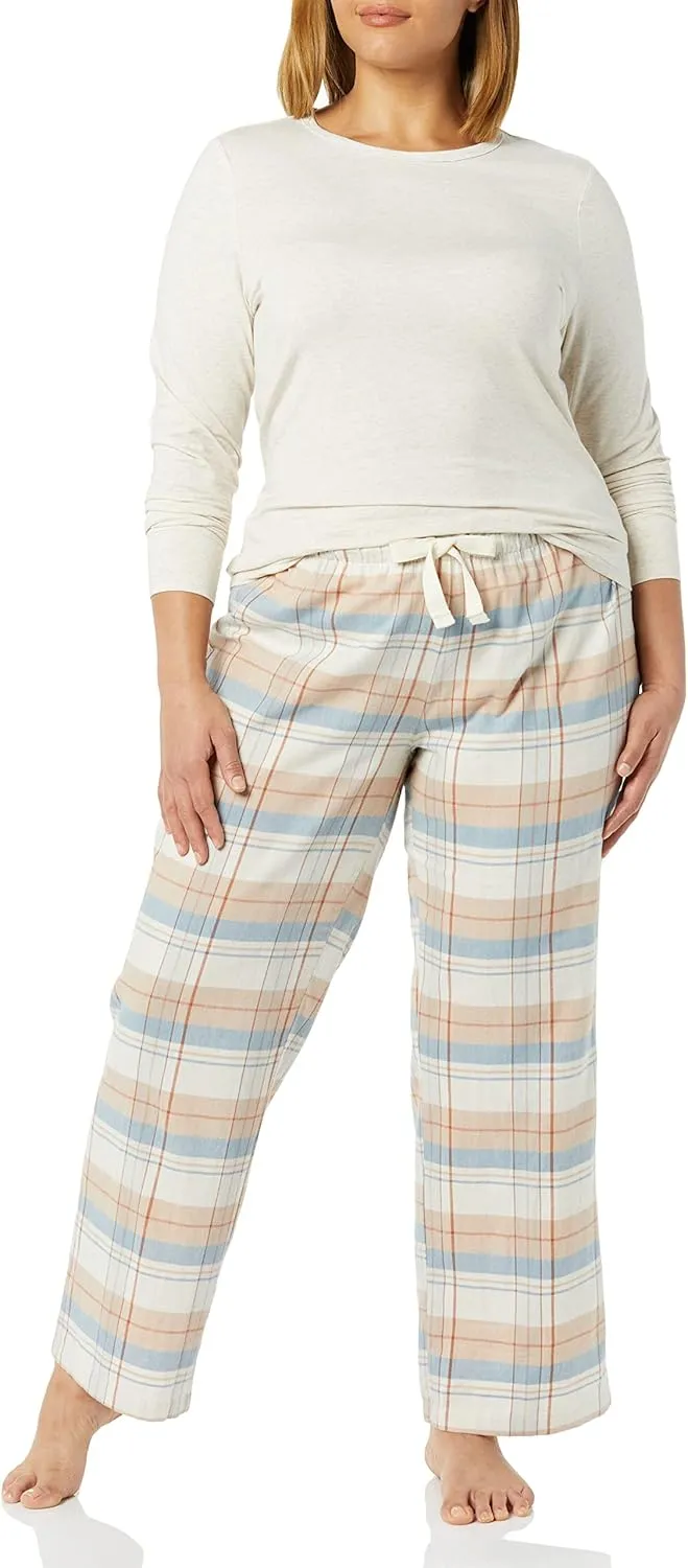 Amazon Essentials Harry Potter | Looney Tunes Women's Lightweight Flannel Pant and Long-Sleeve T-Shirt Sleep Set
