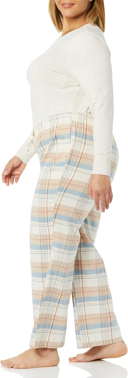 Amazon Essentials Harry Potter | Looney Tunes Women's Lightweight Flannel Pant and Long-Sleeve T-Shirt Sleep Set