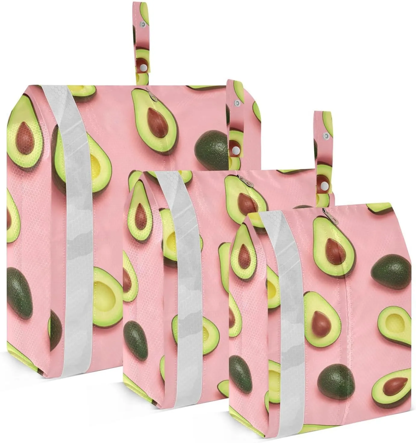 Avocado Green Fruit Packing Cubes Lightweight Luggage Organizer with Handle Travel Organizer Bags for Carry On Clothes