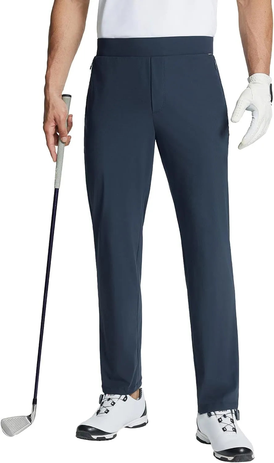 BALEAF Men's Golf Pants Stretch Relaxed Fit 30" Sweatpants with Zipper Pockets Work Casual Athletic