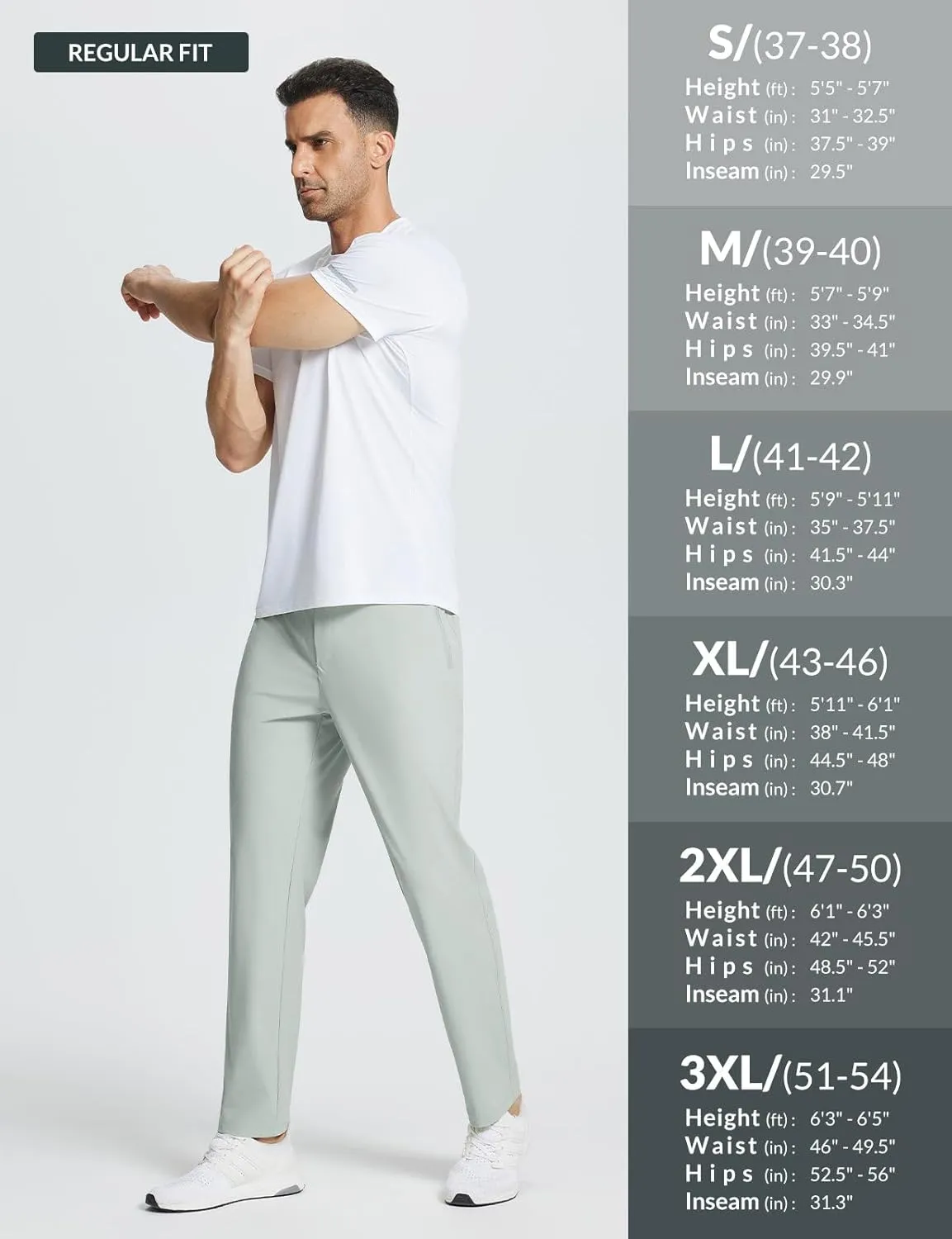 BALEAF Men's Golf Pants Stretch Relaxed Fit 30" Sweatpants with Zipper Pockets Work Casual Athletic