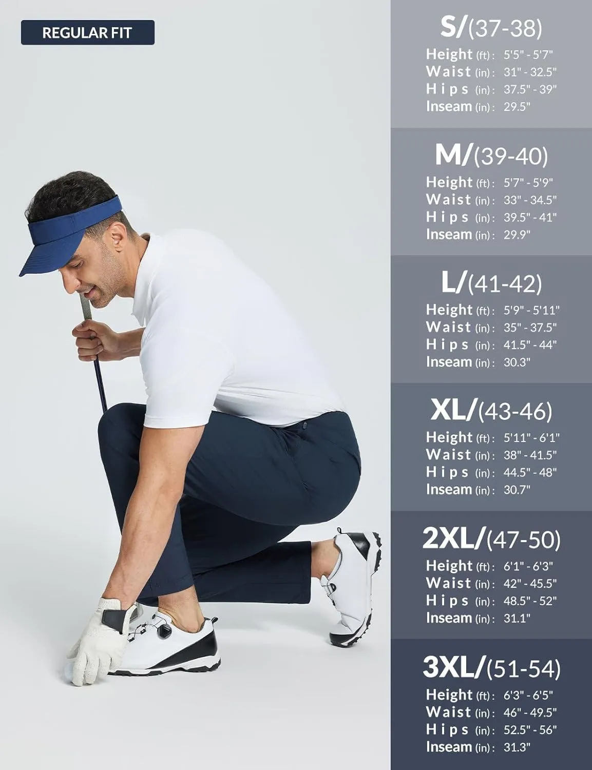 BALEAF Men's Golf Pants Stretch Relaxed Fit 30" Sweatpants with Zipper Pockets Work Casual Athletic