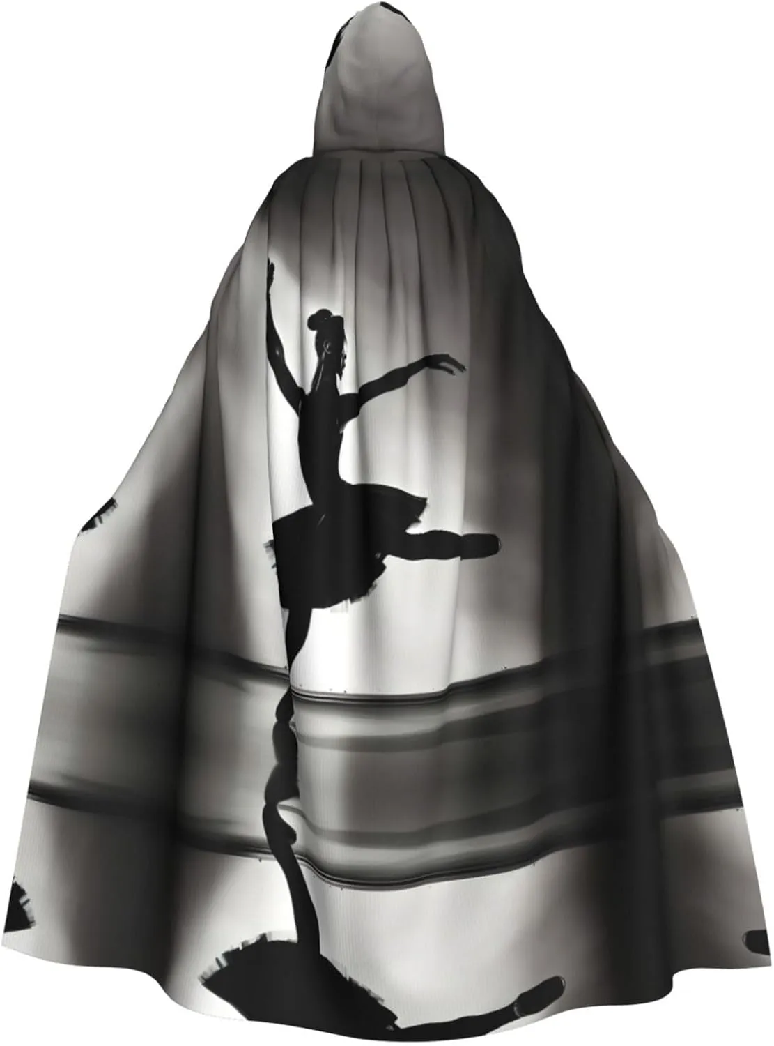Ballerina Dance Print Hooded Cloak Wizard Cape Halloween Witch Costume For Men Women Cosplay Party Capes