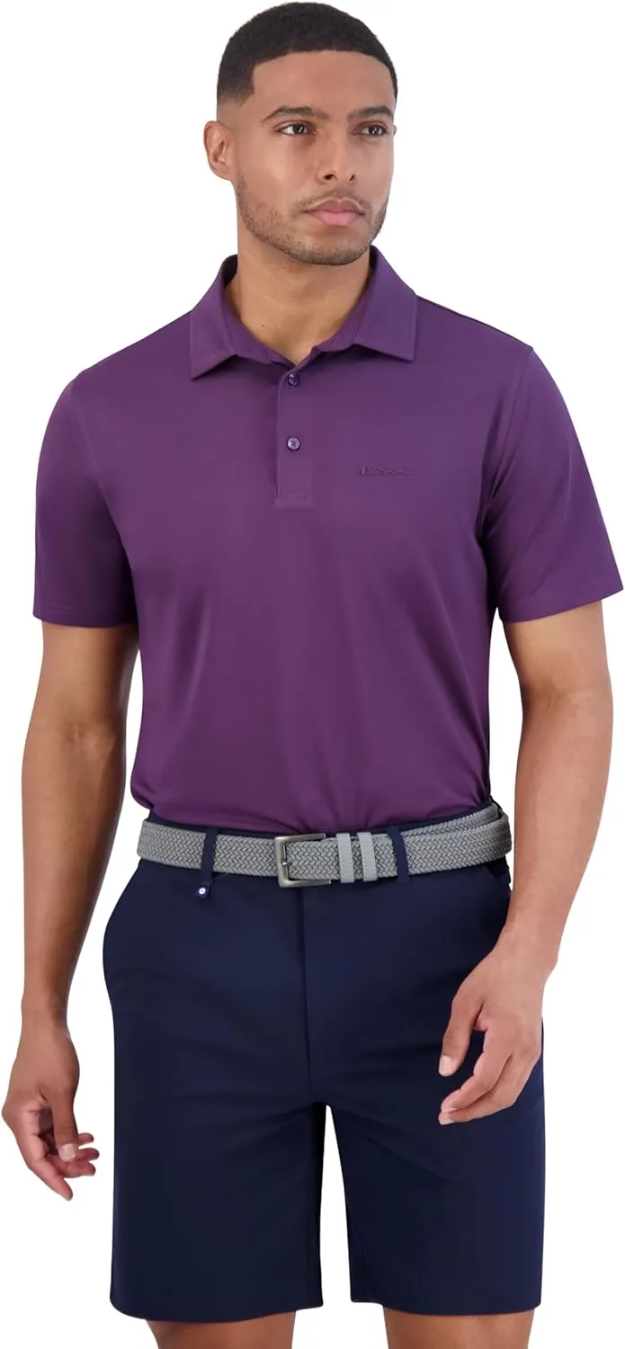 Ben Sherman Men's Pique Golf Sport Athletic Fit, UPF , Moisture-Wicking, Odor Resistant, Casual Shirt