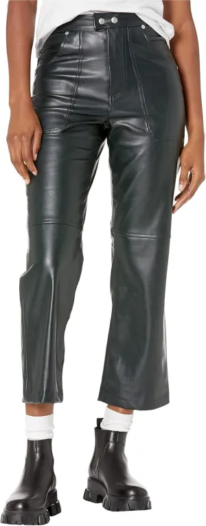 [BLANKNYC] Womens Luxury Clothing Ribcage Straight Leg Vegan Leather Pants, The Baxter Pants