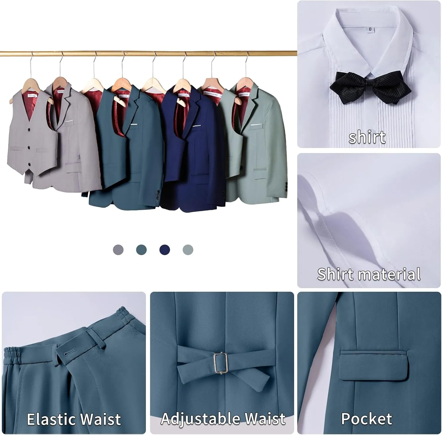 Boys Suit Formal Suits for Boy Slim Fit Kids Suit for Teen Boy Toddler Dress Boys Wedding Communion