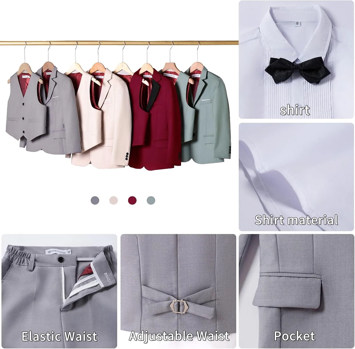 Boys Suit Formal Suits for Boy Slim Fit Kids Suit for Teen Boy Toddler Dress Boys Wedding Communion