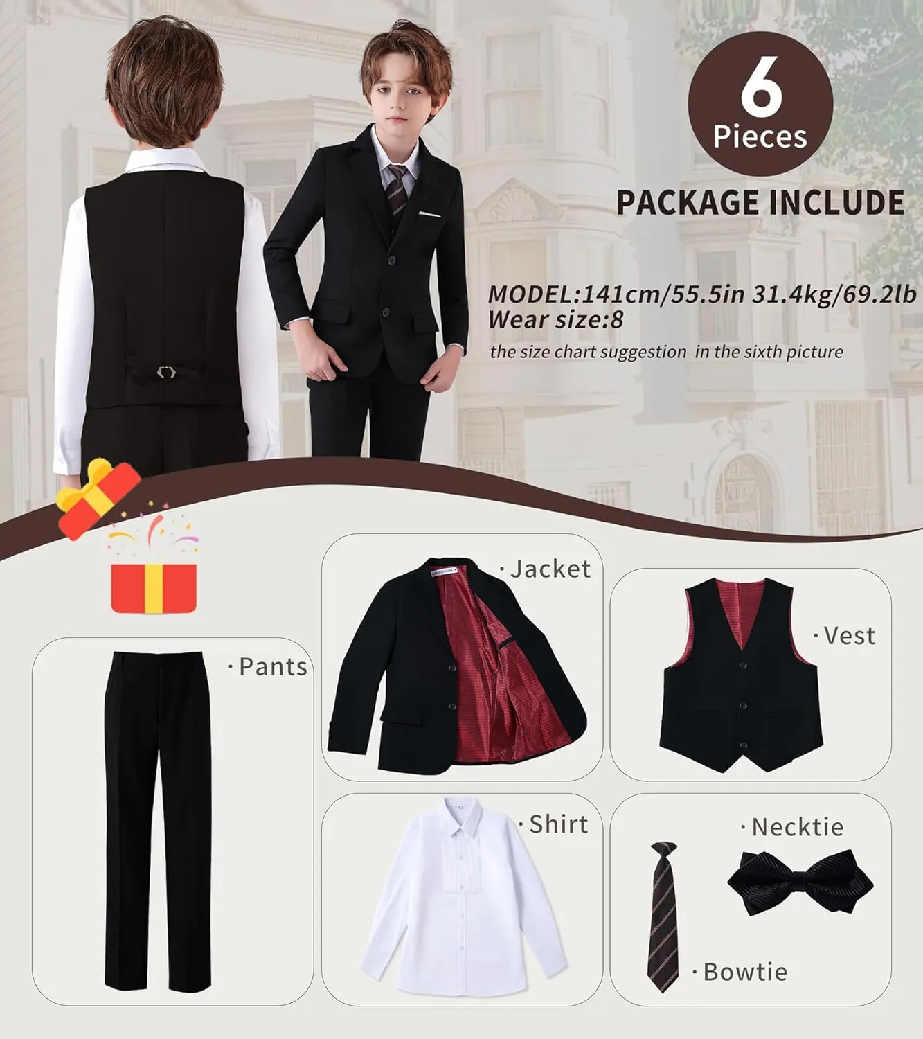 Boys Suit Formal Suits for Boy Slim Fit Kids Suit for Teen Boy Toddler Dress Boys Wedding Communion