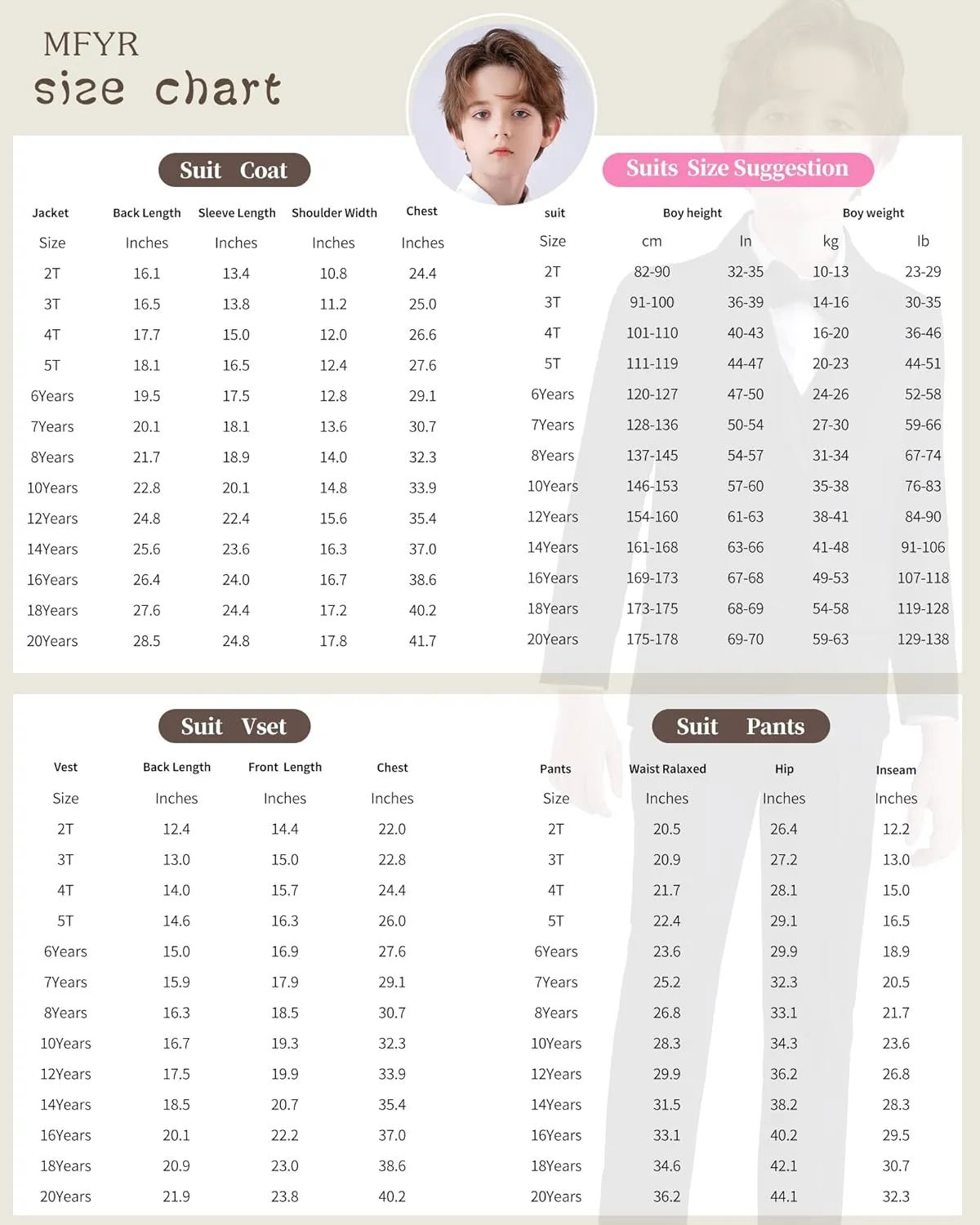 Boys Suit Formal Suits for Boy Slim Fit Kids Suit for Teen Boy Toddler Dress Boys Wedding Communion
