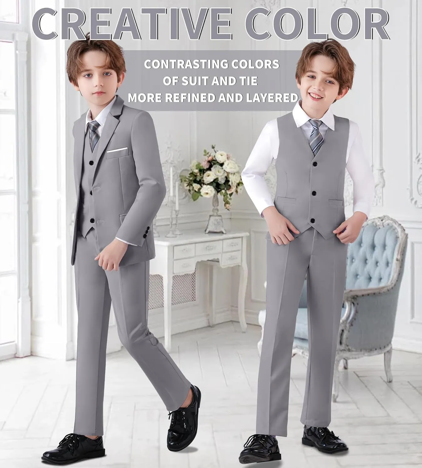 Boys Suit Formal Suits for Boy Slim Fit Kids Suit for Teen Boy Toddler Dress Boys Wedding Communion