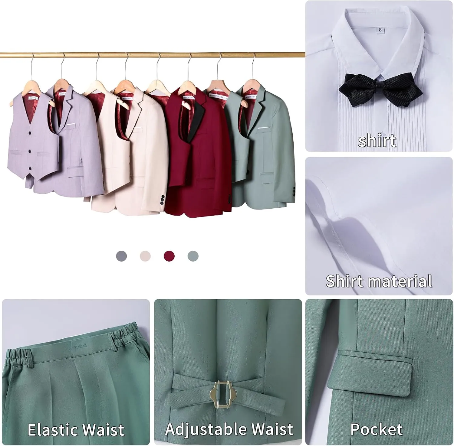 Boys Suit Formal Suits for Boy Slim Fit Kids Suit for Teen Boy Toddler Dress Boys Wedding Communion