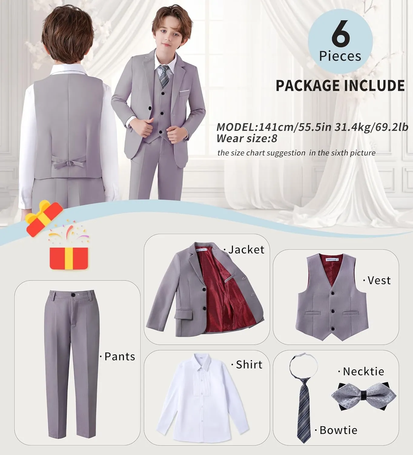 Boys Suit Formal Suits for Boy Slim Fit Kids Suit for Teen Boy Toddler Dress Boys Wedding Communion