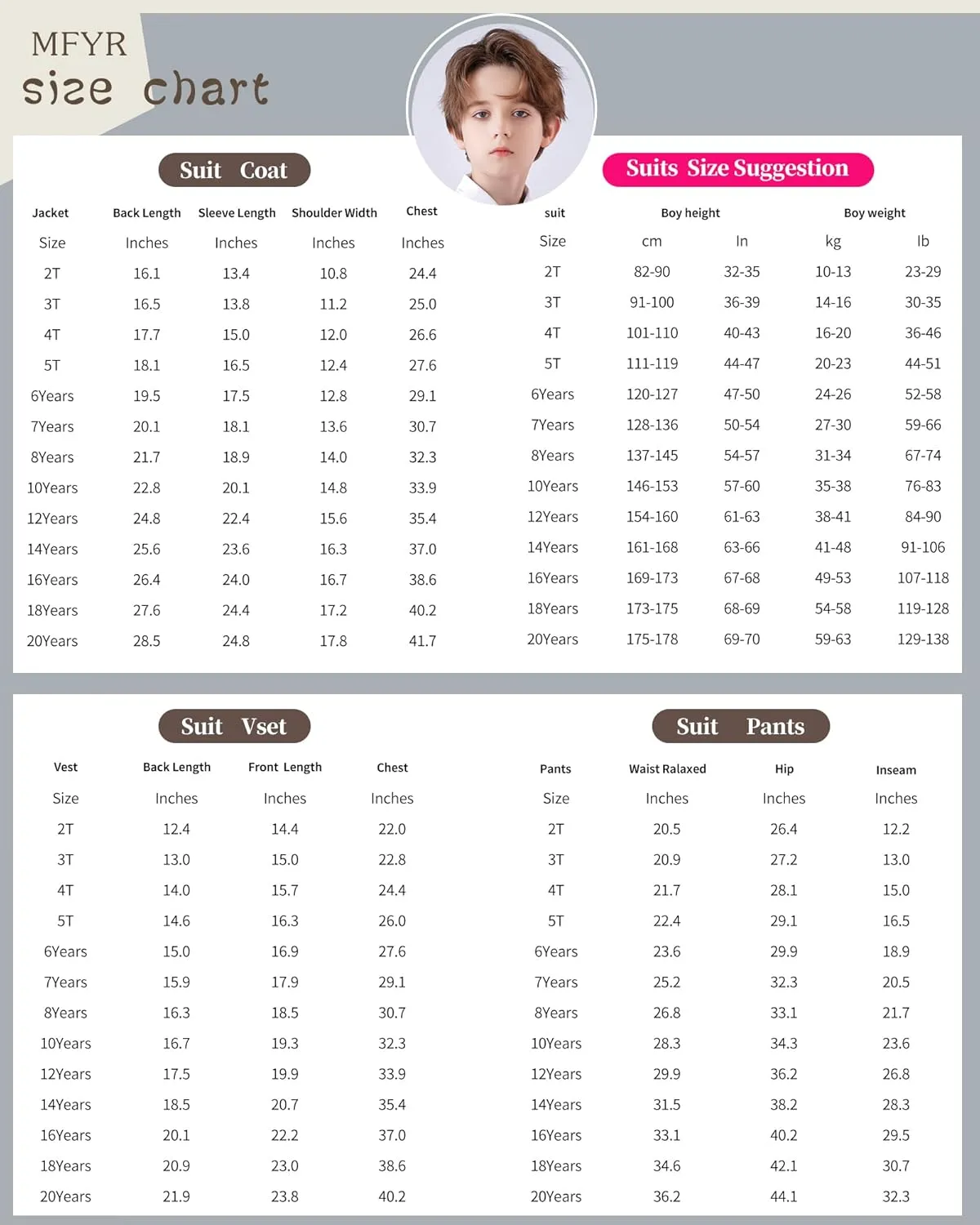 Boys Suit Formal Suits for Boy Slim Fit Kids Suit for Teen Boy Toddler Dress Boys Wedding Communion