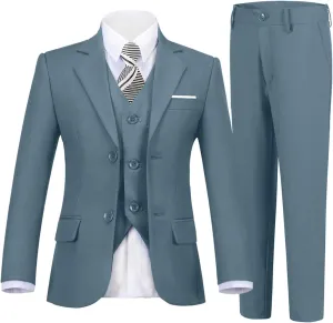 Boys Suits 5 Piece Formal Suit Set Slim Fit Formal Dress Clothes Ring Bearer Outfit for Kids
