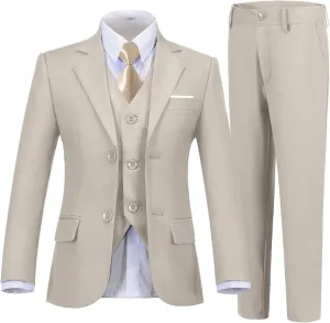 Boys Suits 5 Piece Formal Suit Set Slim Fit Formal Dress Clothes Ring Bearer Outfit for Kids
