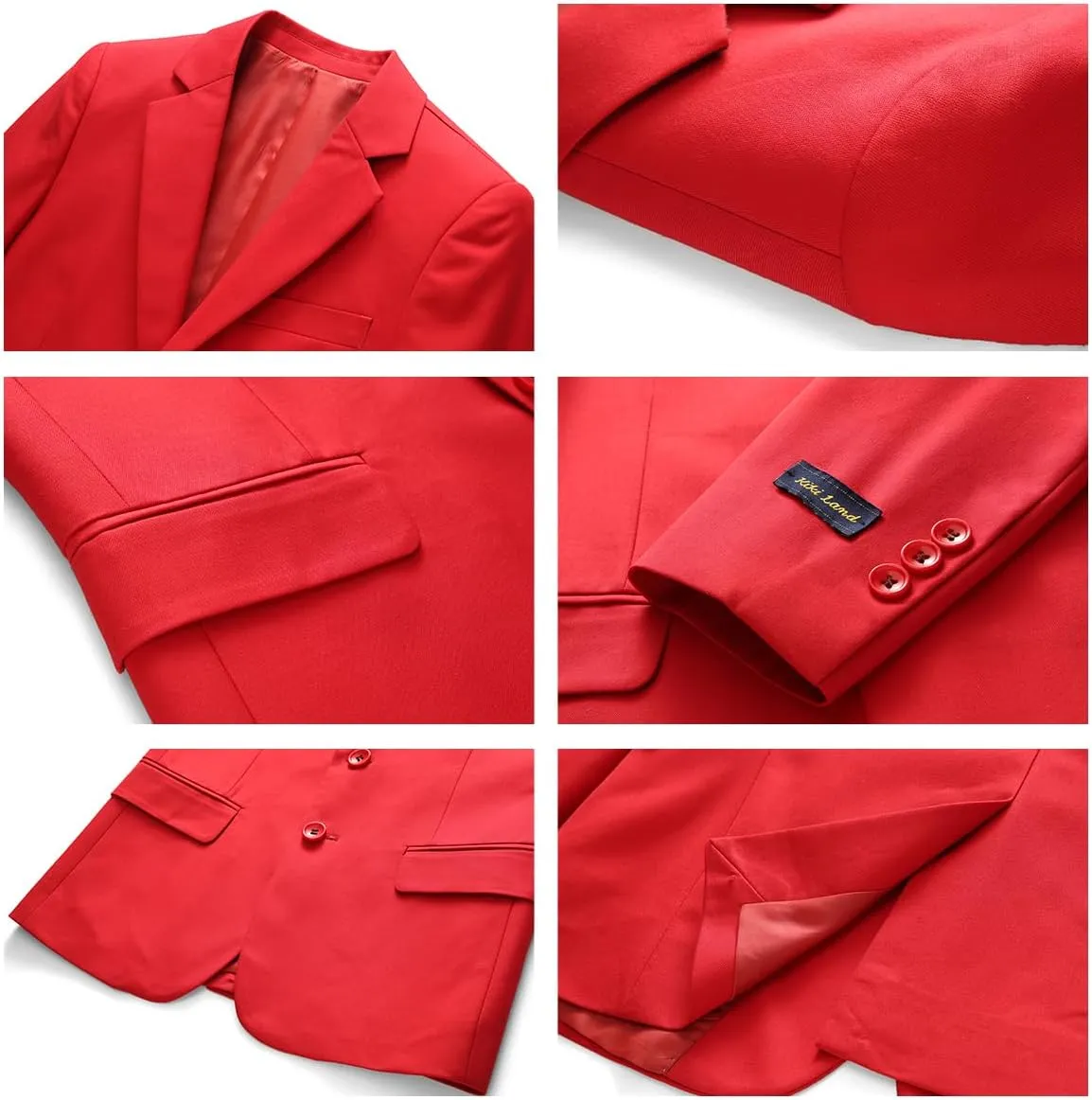 Boys Suits Solid Slim Fit Tuxedo 3 Piece Set with Blazer Jacket Dressing Pants Vest for Kids Wedding Prom Ring Bearer Outfit