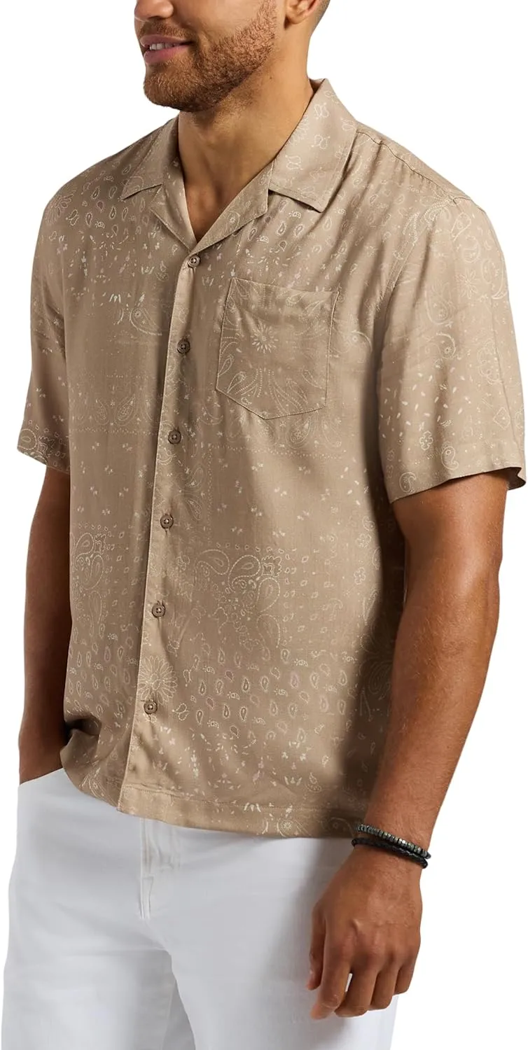 Buffalo David Bitton Men's Short Sleeve Printed Sandro Button Down Relaxed Shirt