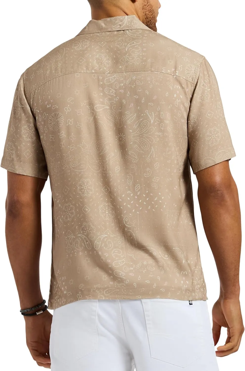 Buffalo David Bitton Men's Short Sleeve Printed Sandro Button Down Relaxed Shirt
