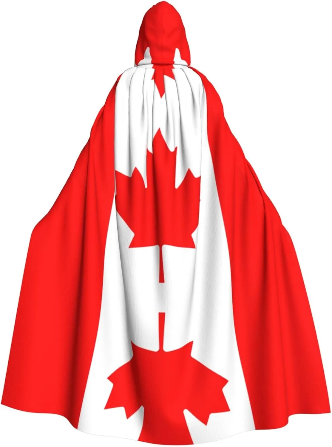 Canadian Flag Print Hooded Cloak Wizard Cape Halloween Witch Costume For Men Women Cosplay Party Capes