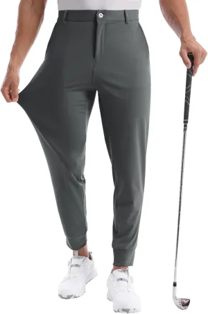 CANGHPGIN Mens Athletic Joggers with Zipper Pockets Lightweight Golf Pants Men Stretch Relaxed Fit Tapered Work Travel Pants