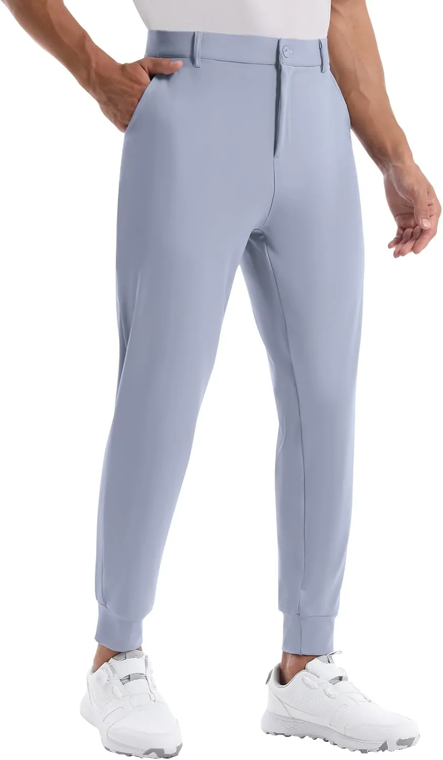 CANGHPGIN Mens Athletic Joggers with Zipper Pockets Lightweight Golf Pants Men Stretch Relaxed Fit Tapered Work Travel Pants