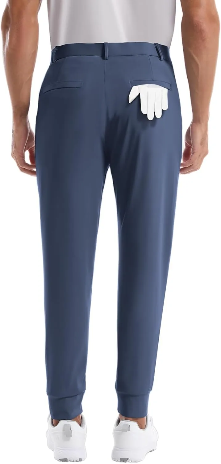 CANGHPGIN Mens Athletic Joggers with Zipper Pockets Lightweight Golf Pants Men Stretch Relaxed Fit Tapered Work Travel Pants
