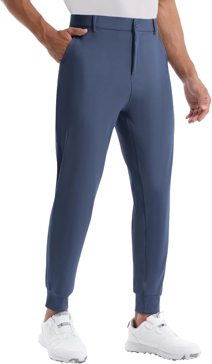 CANGHPGIN Mens Athletic Joggers with Zipper Pockets Lightweight Golf Pants Men Stretch Relaxed Fit Tapered Work Travel Pants
