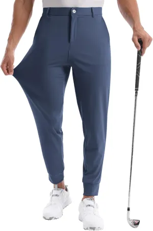 CANGHPGIN Mens Athletic Joggers with Zipper Pockets Lightweight Golf Pants Men Stretch Relaxed Fit Tapered Work Travel Pants